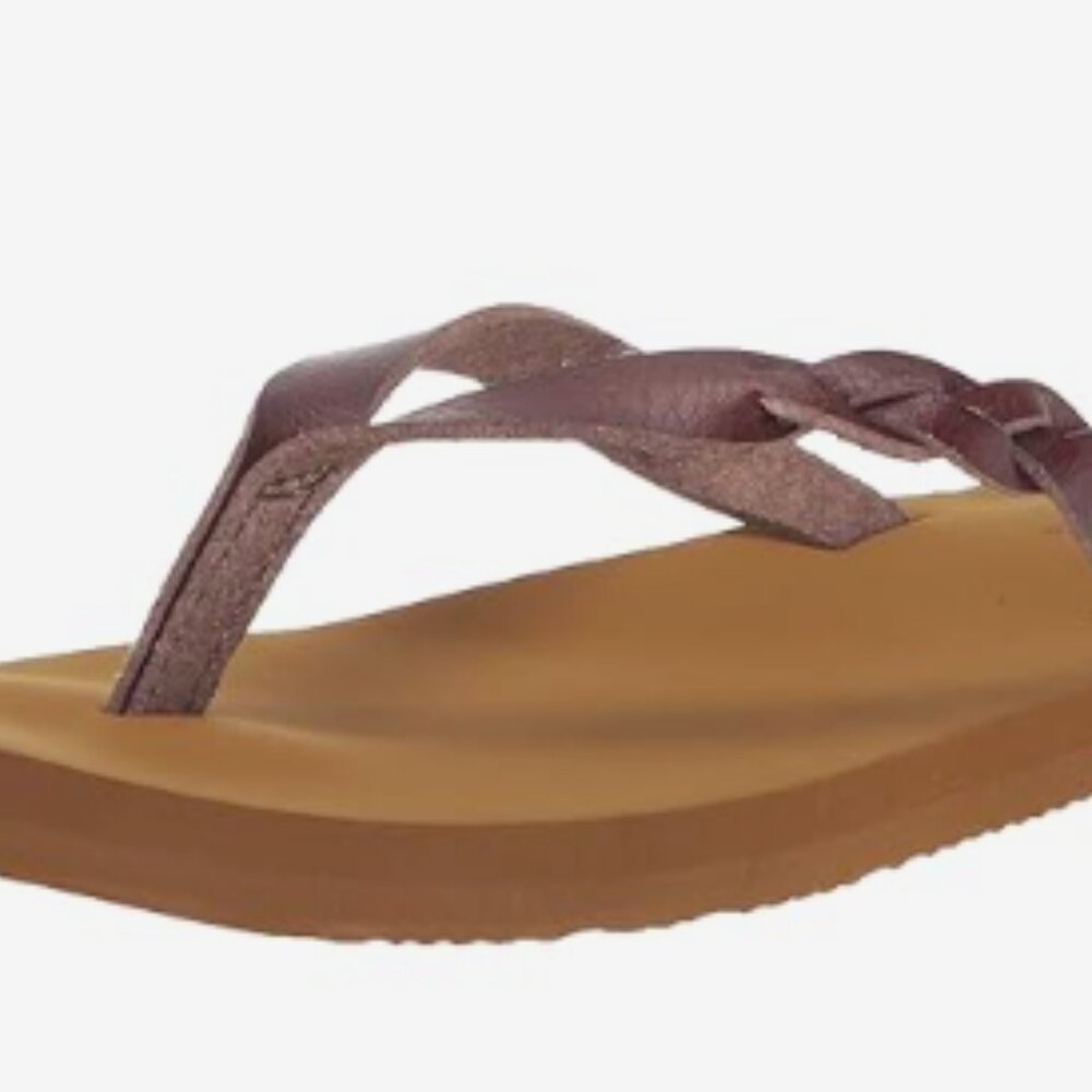 NEW Flojos Womens Serenity Flip-Flop Sz 9 brown